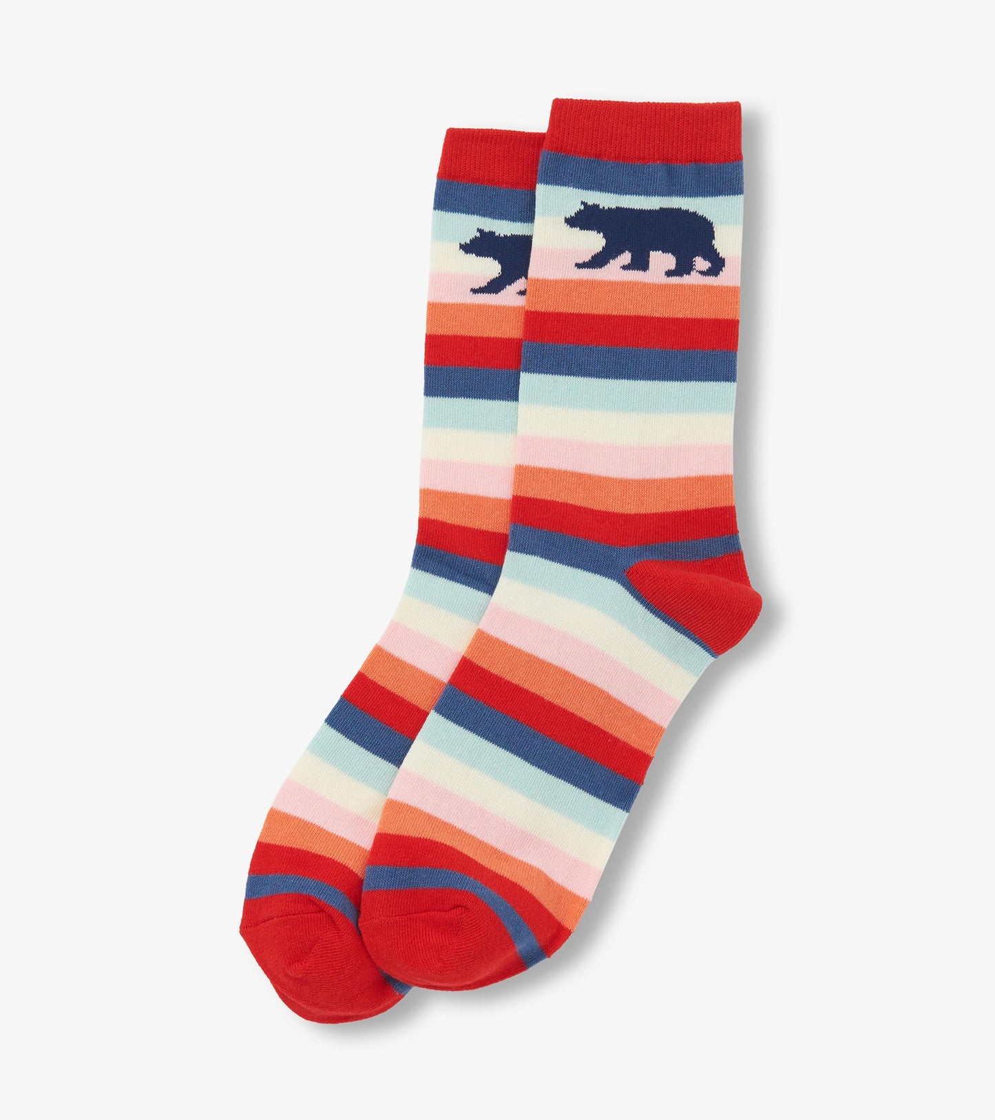 Chaussettes pour femme – Ours sur rayures colorées