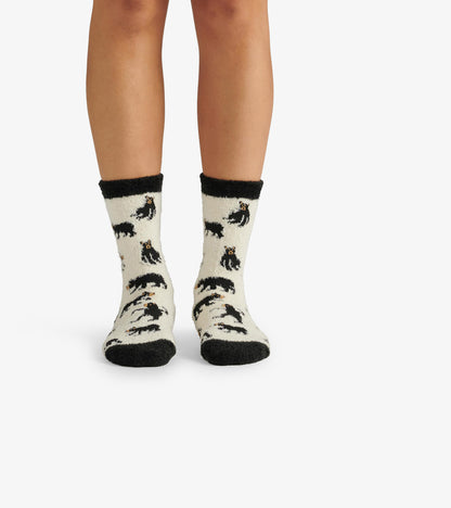 Black Bears on Natural Women's Crew Socks