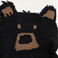 View Bears on Natural 2-Pack Baby Socks - Black bear face with tan ears, snout, and nose on a white background