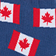 View Men's Canada Flags Crew Socks - Two red and white Canadian flags on a blue background