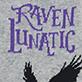 View Men's Raven Lunatic Crew Socks - Purple text reading "Raven Lunatic" above a black raven silhouette