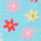 View Women's Pretty Flowers Fuzzy Socks - Blue patterned background with pink and yellow flower shapes