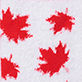 View Adult Maple Leafs Fuzzy Socks - Red maple leaf pattern on a light background