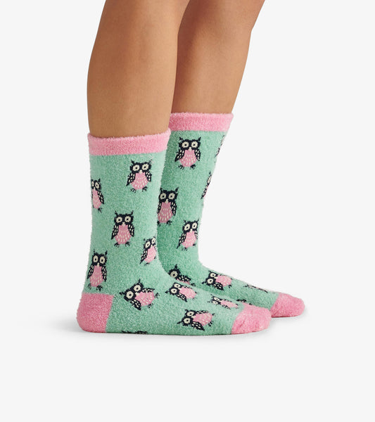 Chaussettes duveteuses pour femme – Hiboux