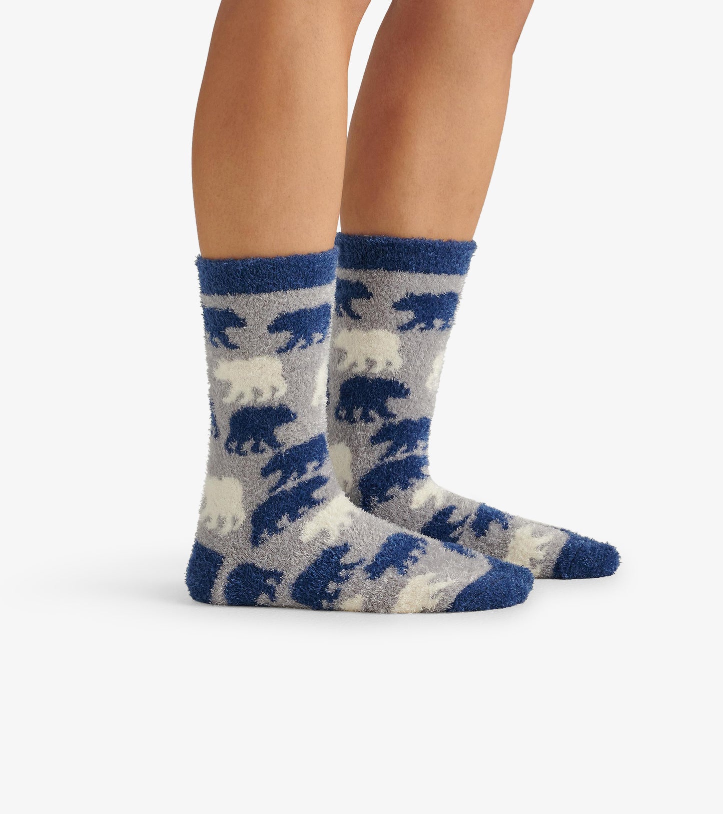 Chaussettes duveteuses – Ours gris