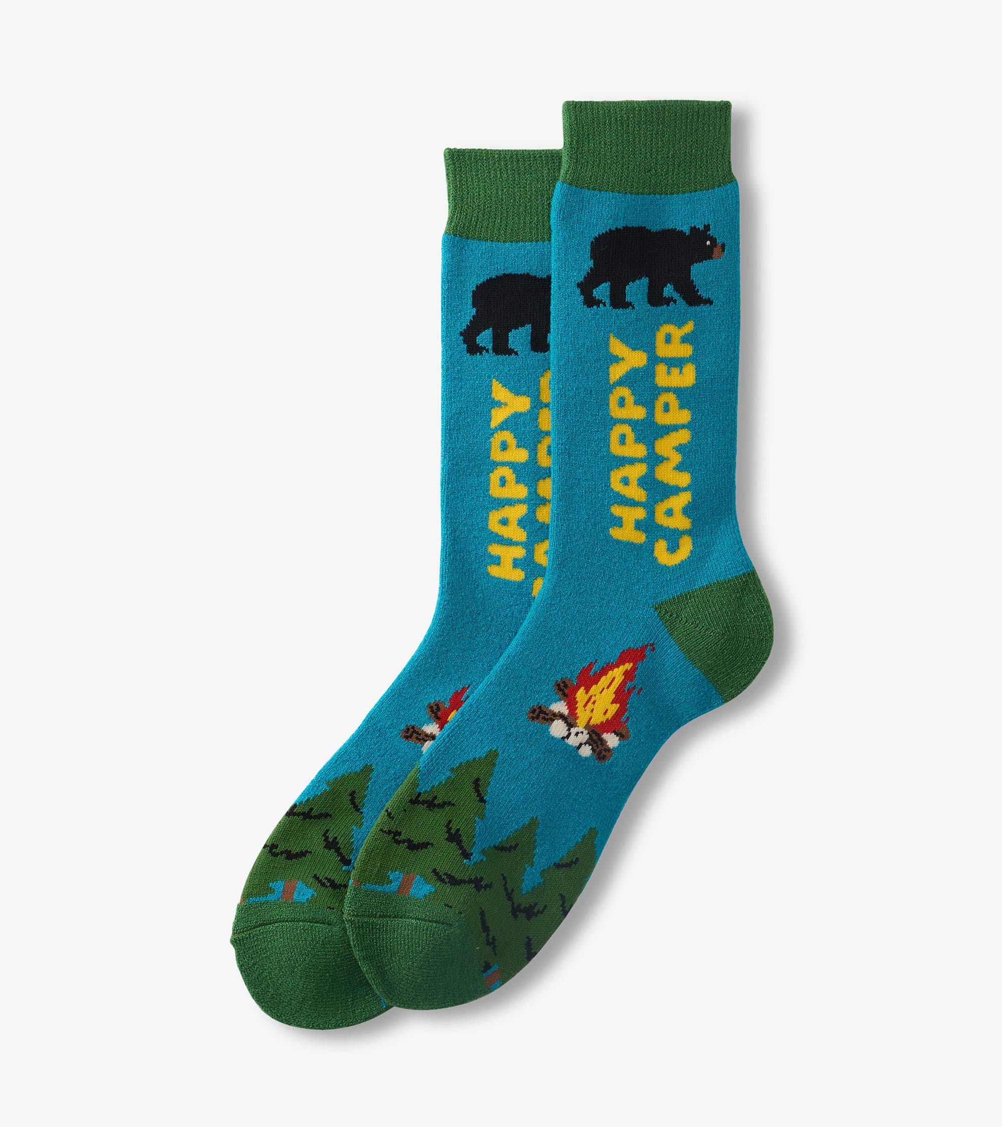 Chaussettes douillettes pour homme – Camping rétro « Happy Camper »