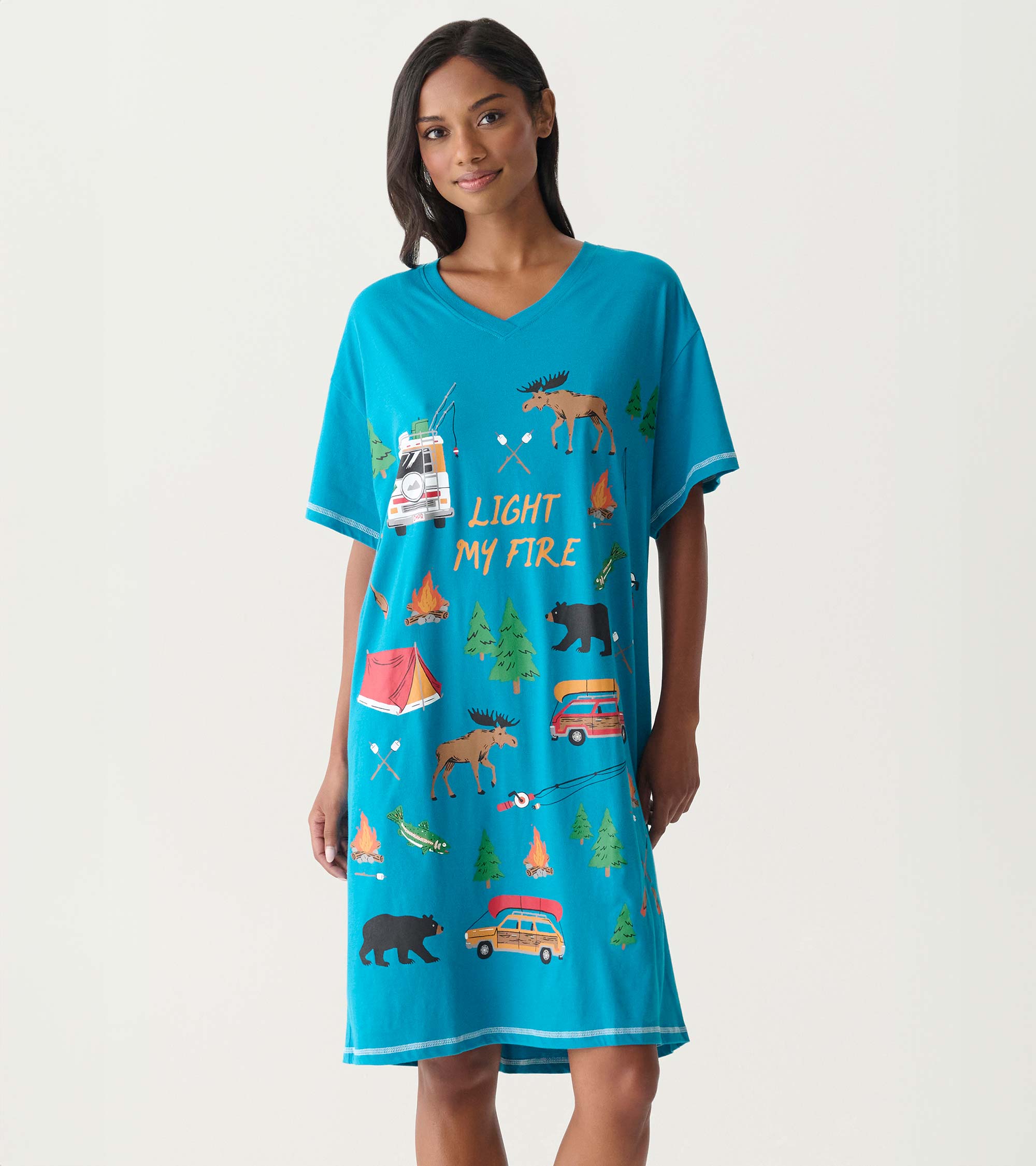 女王蜂 qb original night wear tops(cotton) Womens' Sleepshirts | Little Blue House Canada