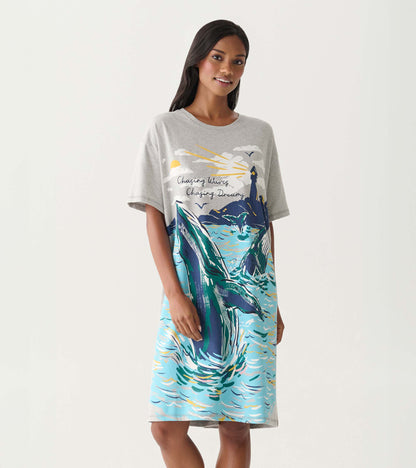 Chemise de nuit pour femme – Baleines amusantes