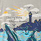 View Women's Fun Whales Sleepshirt - Abstract mountain and ocean illustration with birds and cursive text reading "Changing Tides
