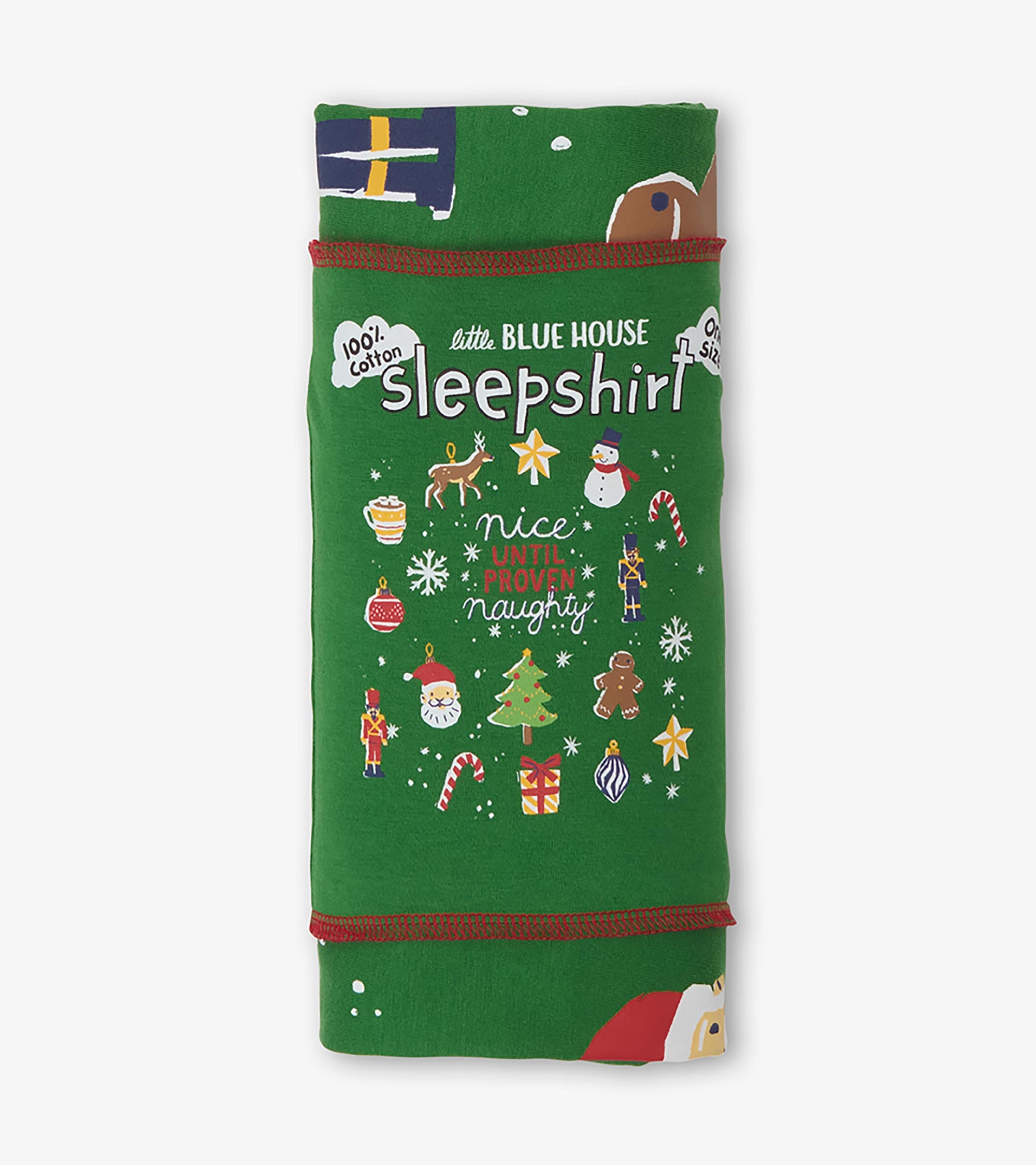 Chemise de nuit pour femme – Motifs de Noël « Nice Until Proven Naughty »