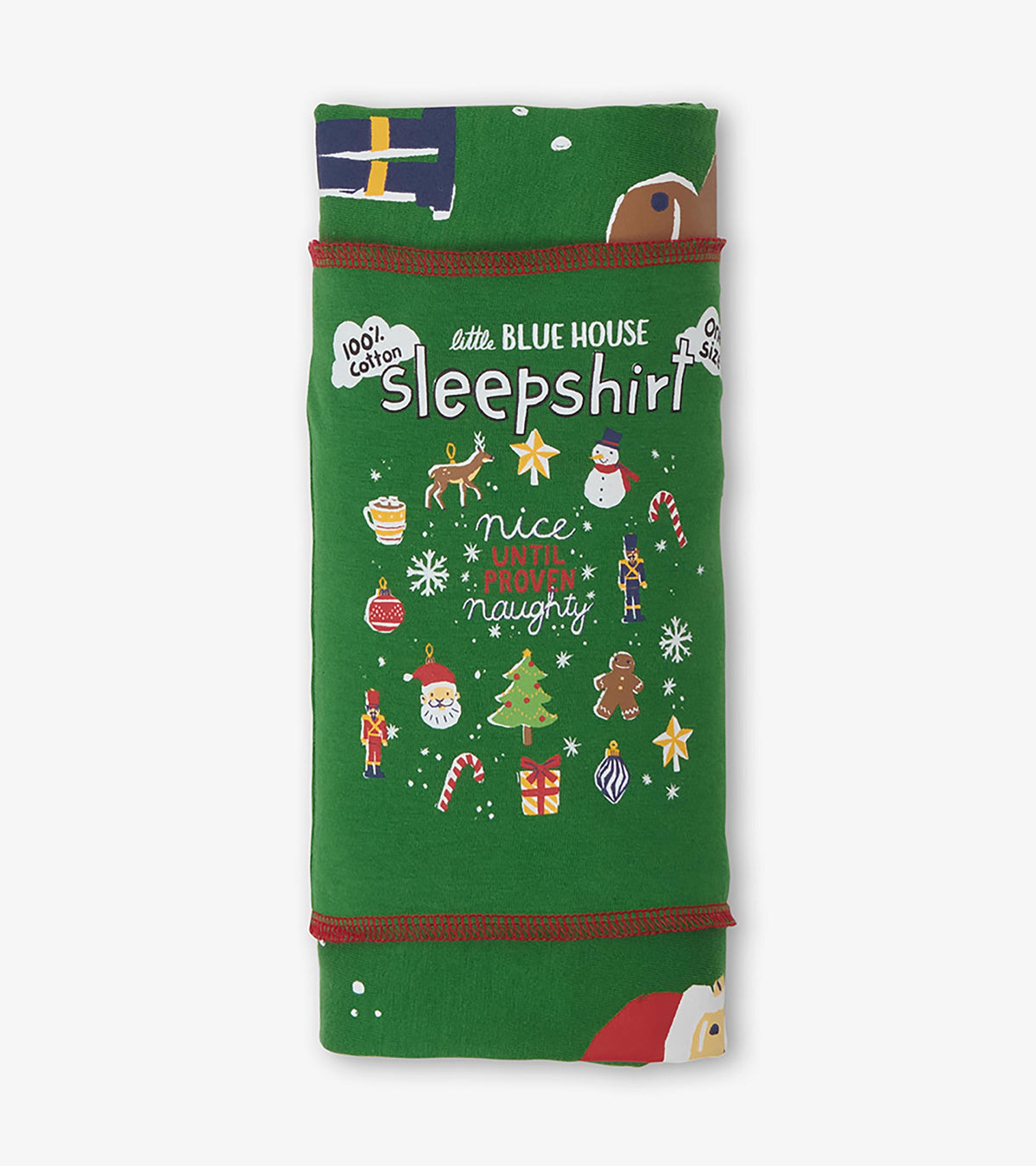 Chemise de nuit pour femme – Motifs de Noël « Nice Until Proven Naughty »