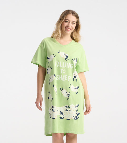 Chemise de nuit pour femme – Moutons « Falling to Sheep »