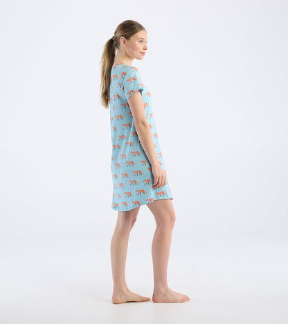 Chemise de nuit pour femme – Renards aquarelle