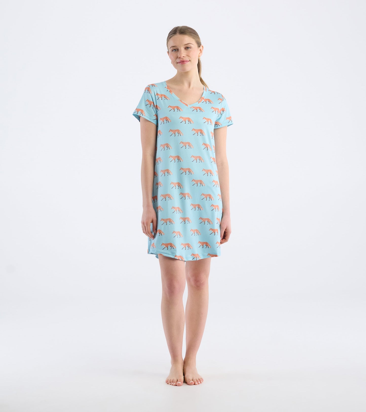 Chemise de nuit pour femme – Renards aquarelle