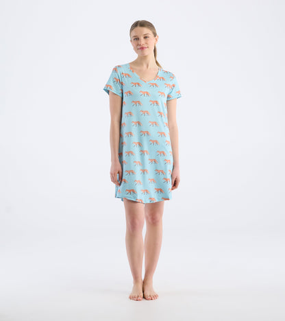 Chemise de nuit pour femme – Renards aquarelle