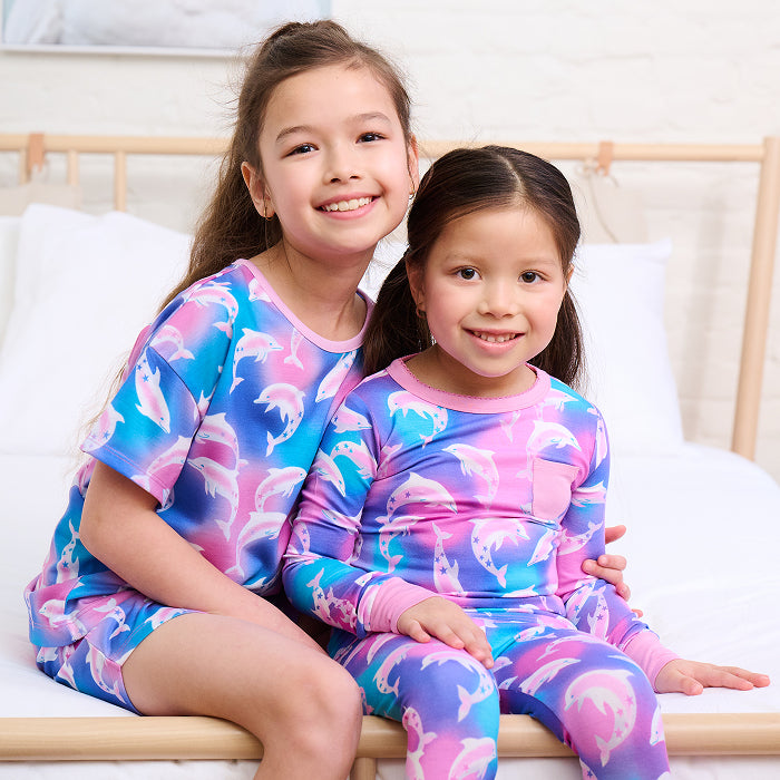 Hatley Organic Cotton Short Sleeve Appliqué Pyjama Sets Ensemble, Vert (Magic Rainbow 300), 2 Ans Fille