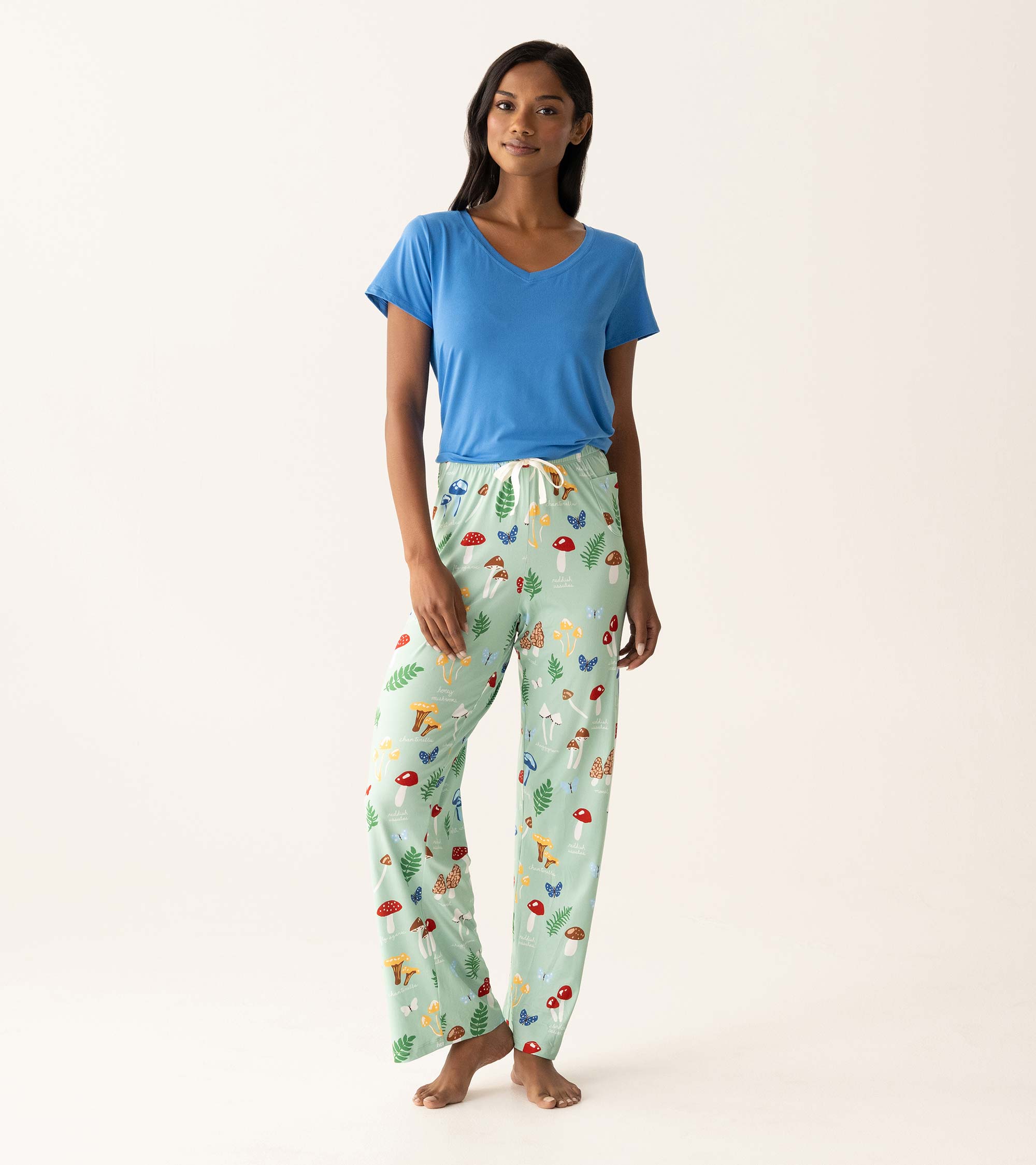 Women's Blue V-Neck T-Shirt