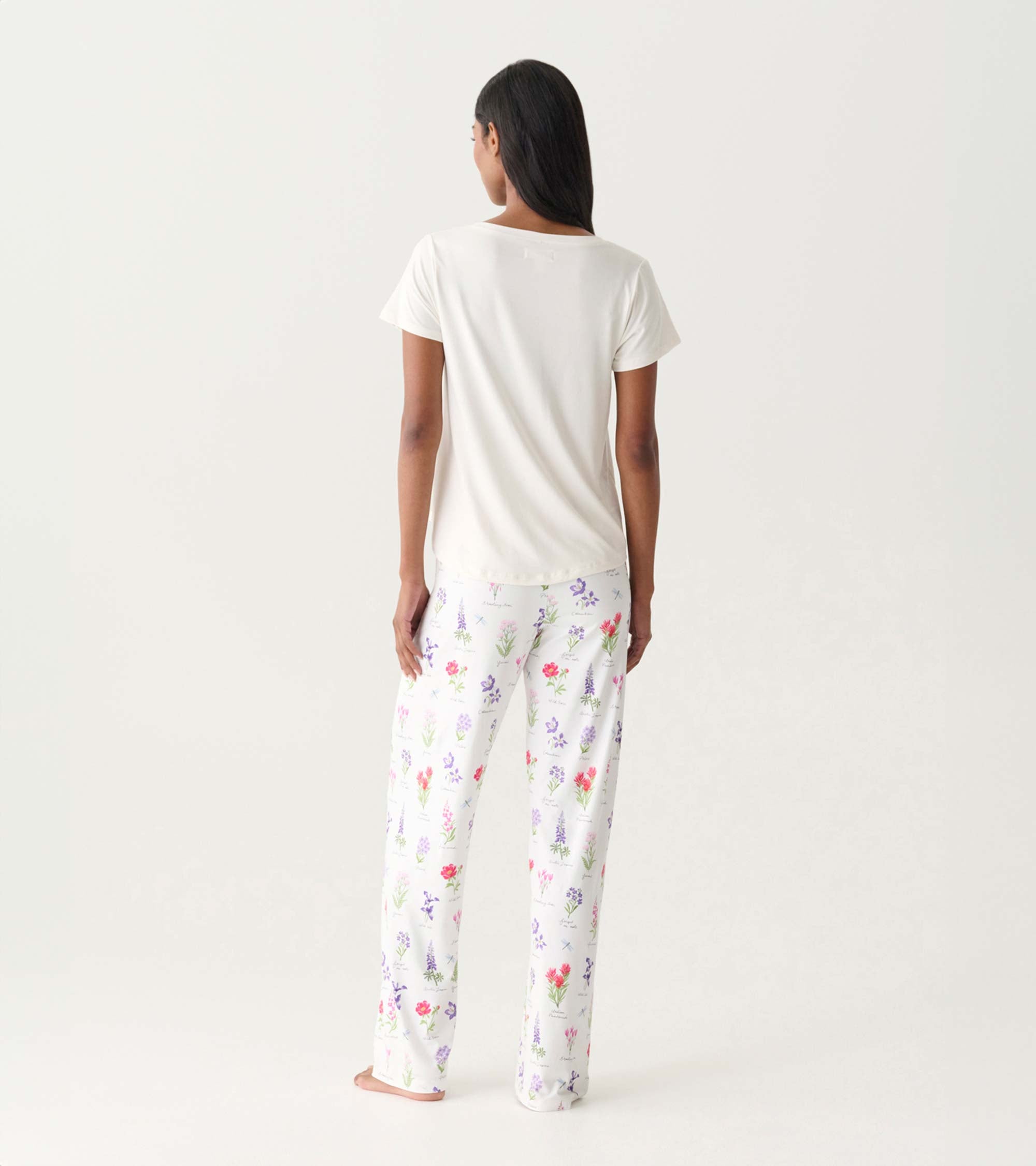 T-shirt à encolure en v pour femme – Crème