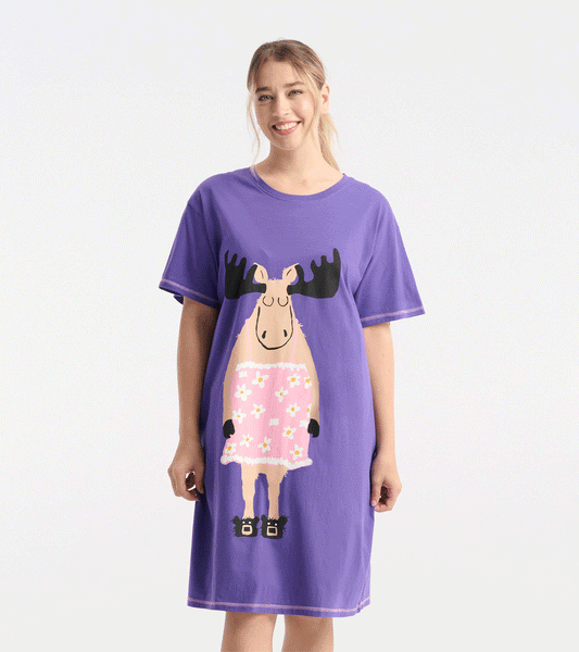 Chemise de nuit pour femme – Orignal « Moose Wake Up »