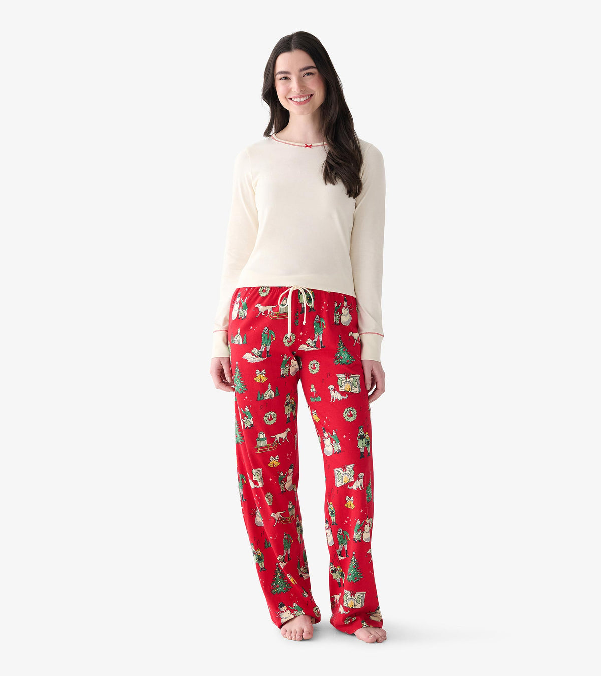 Haut en jersey extensible pour femme – Crème