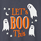Gray design with orange text "LET'S BOO This," two white ghosts, stars, and a crescent moon