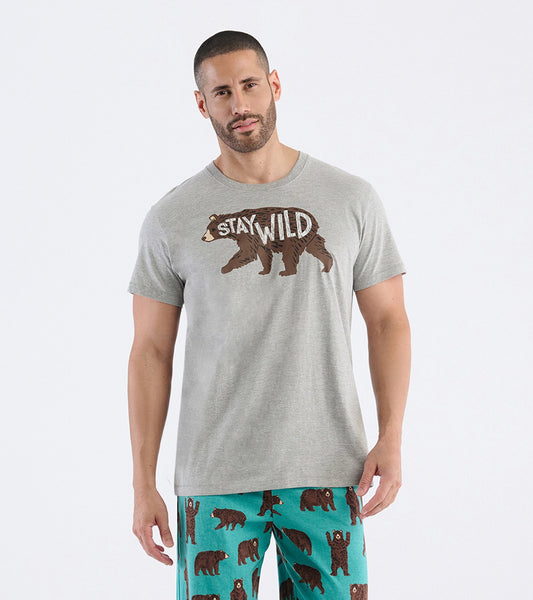 T-shirt pour homme – Ours « Stay Wild »