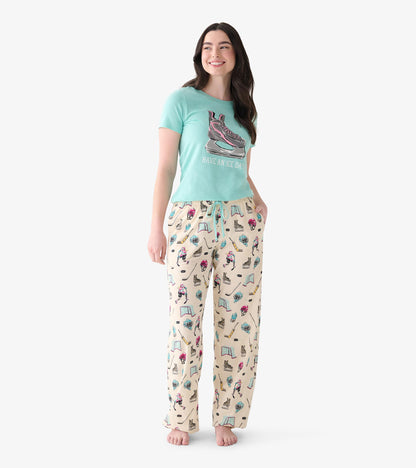 T-shirt de pyjama pour femme – Patin « Have an Ice Day »