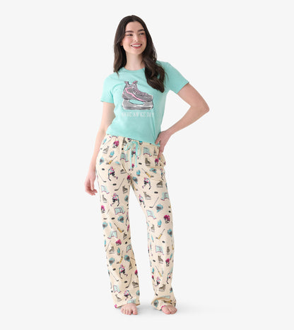 T-shirt de pyjama pour femme – Patin « Have an Ice Day »