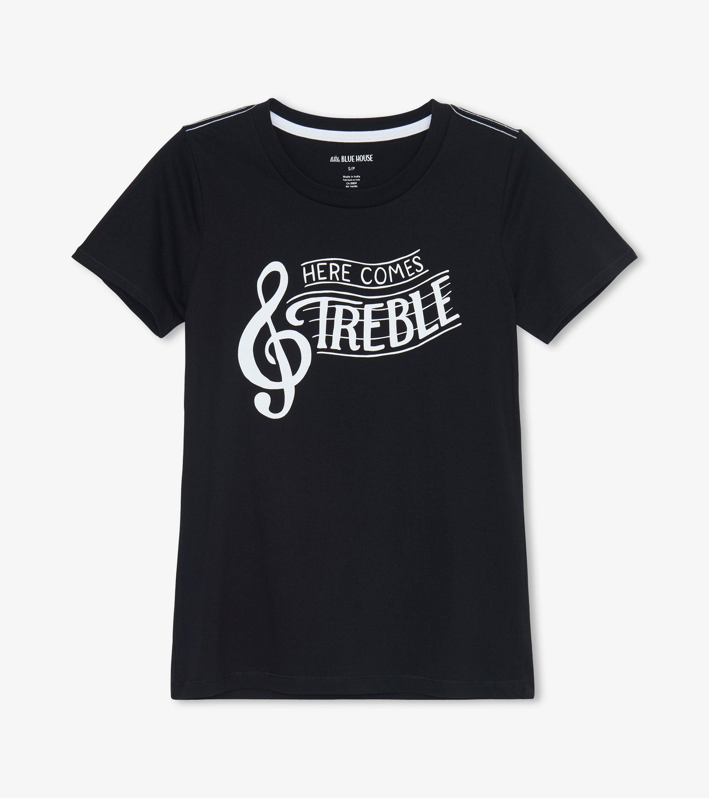 T-shirt de pyjama pour femme – Clé de sol « Here Comes Treble »