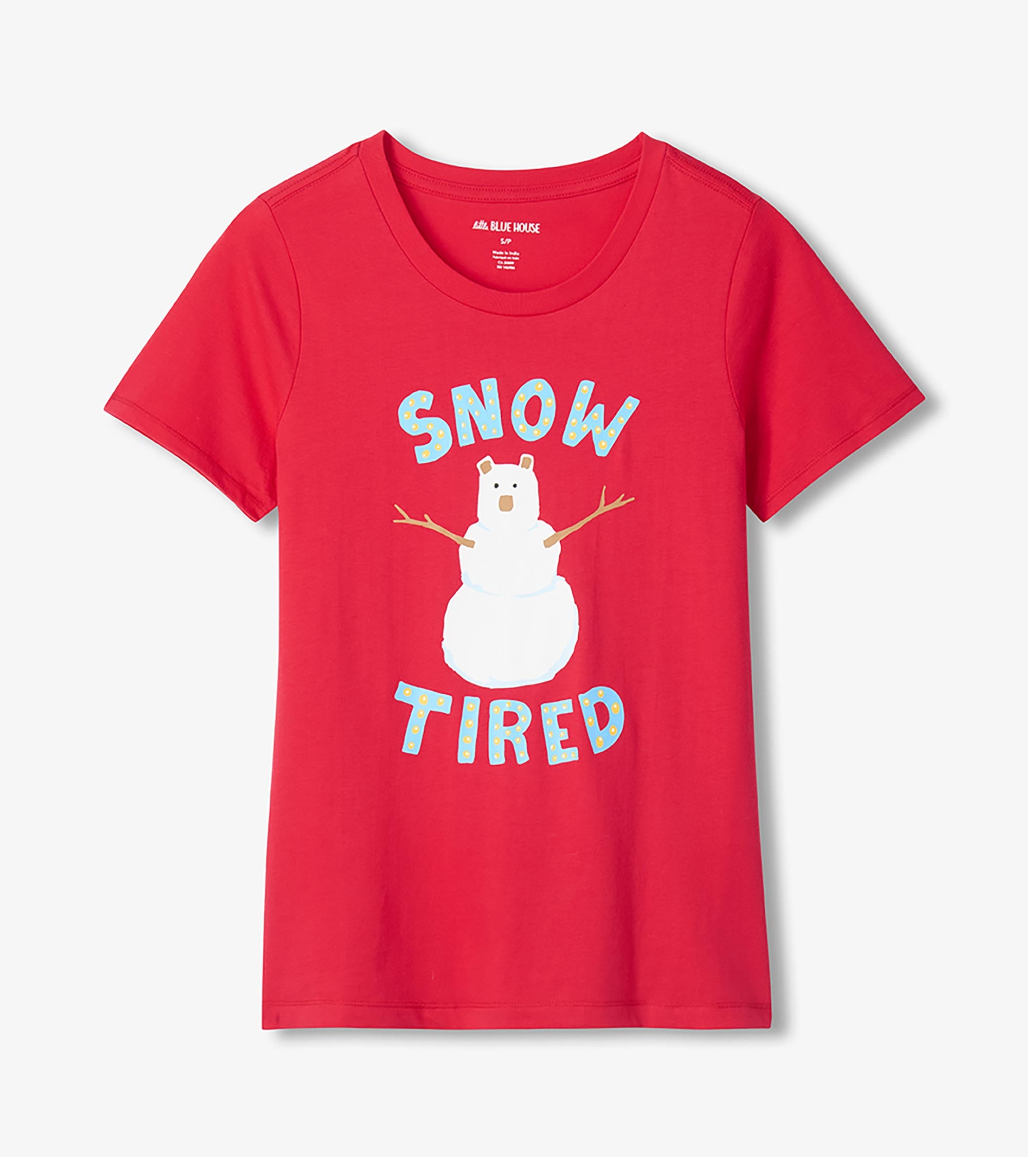 T-shirt de pyjama pour femme – Bonhomme de neige « Snow Tired »