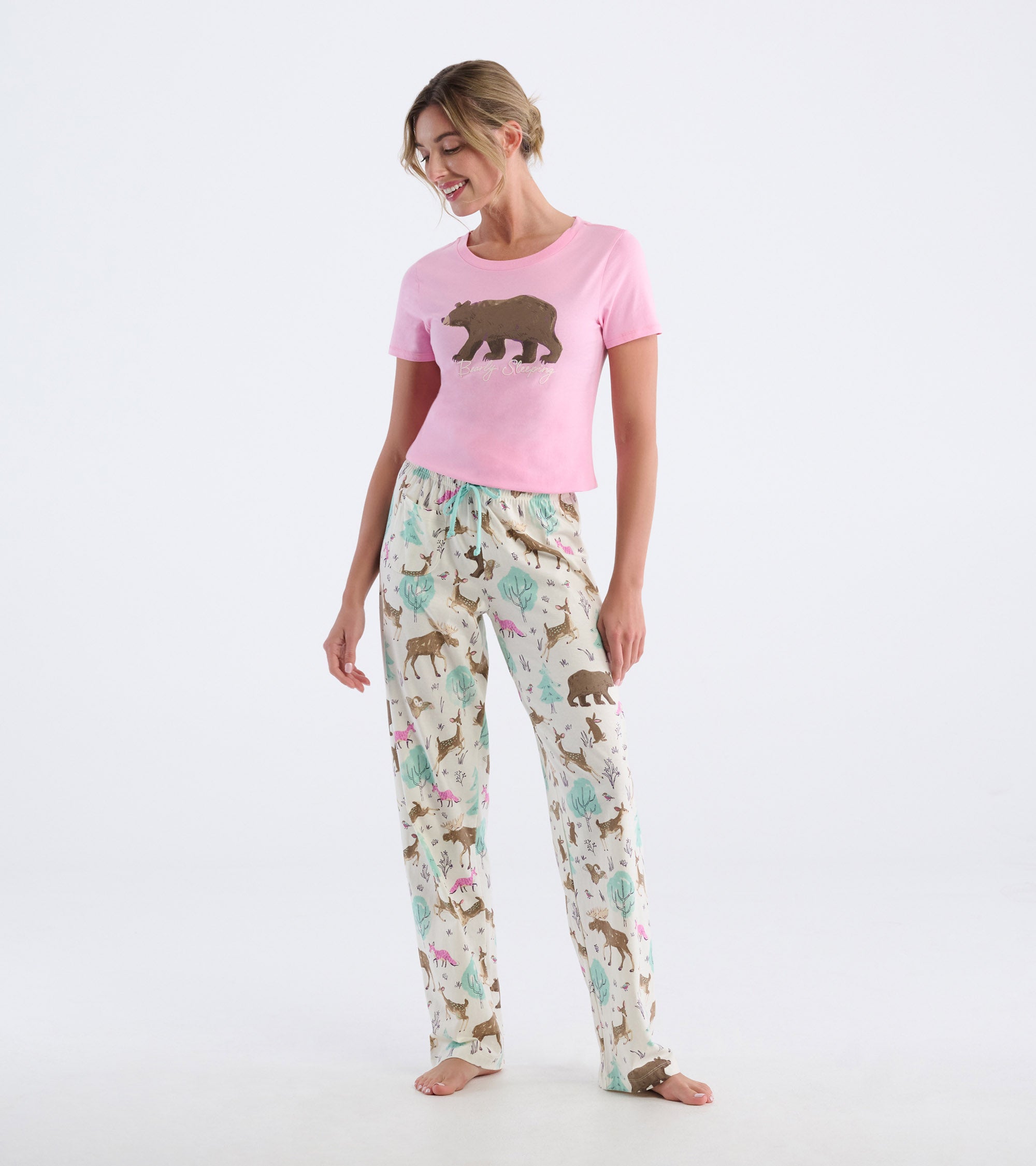 T-shirt de pyjama pour femme – Ours « bearly sleeping »
