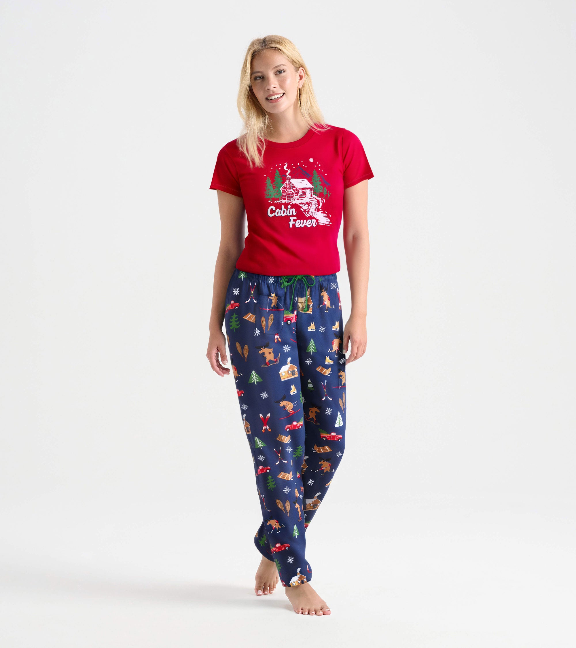Women's Winter Cabin Pajama T-Shirt