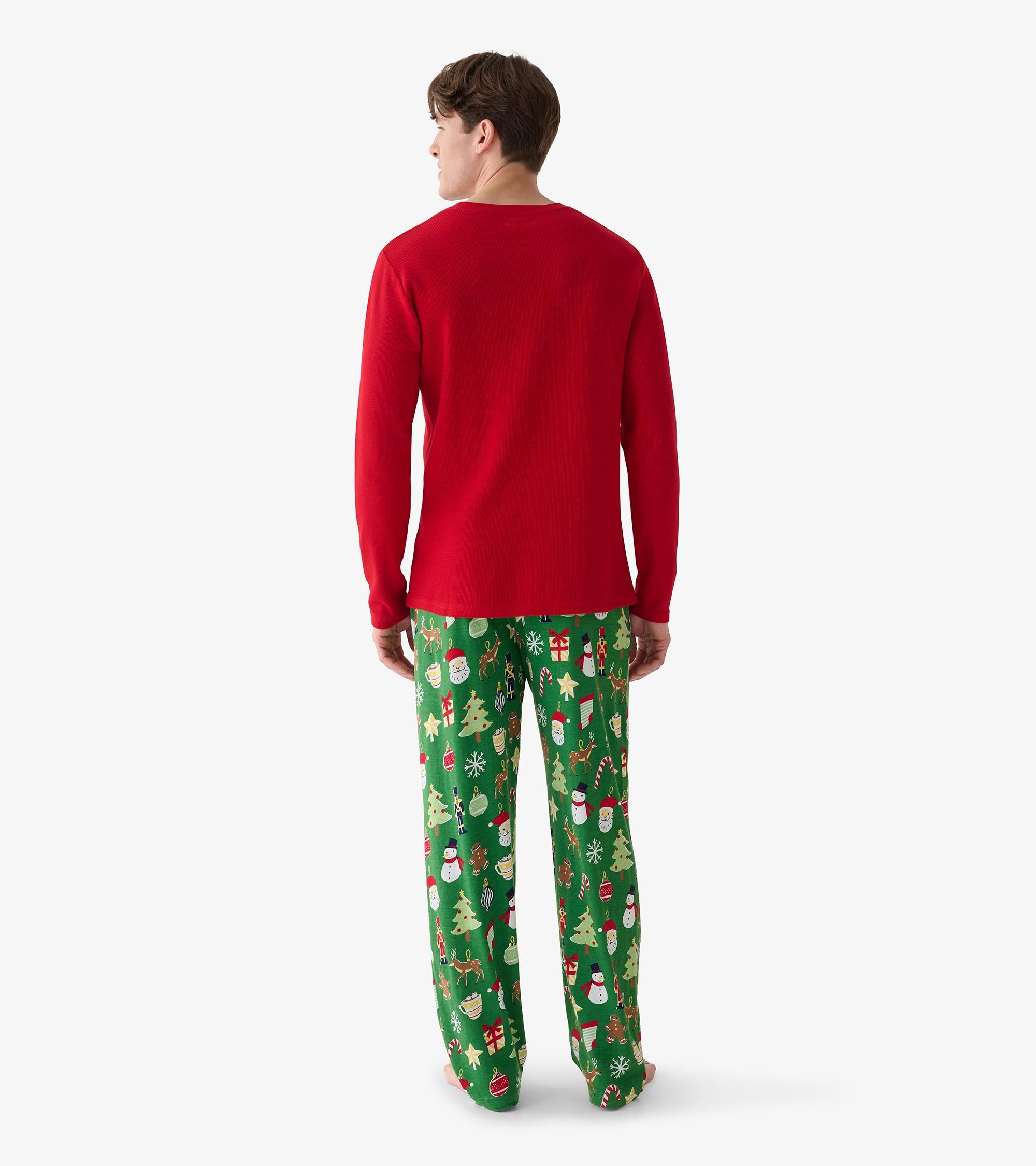 Men's Holiday Red Waffle Henley