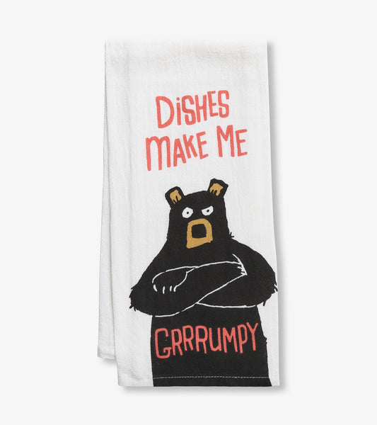 Linge à vaisselle – Ours « dishes make me grumpy »