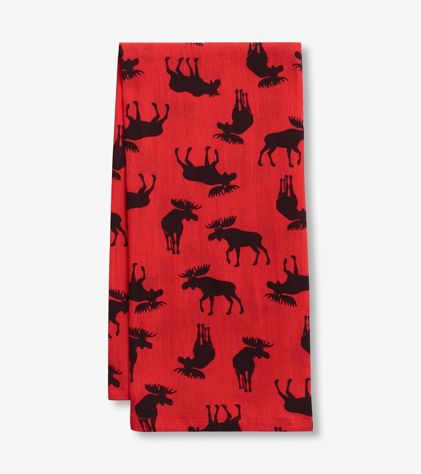 Linge à vaisselle – Orignal sur fond rouge