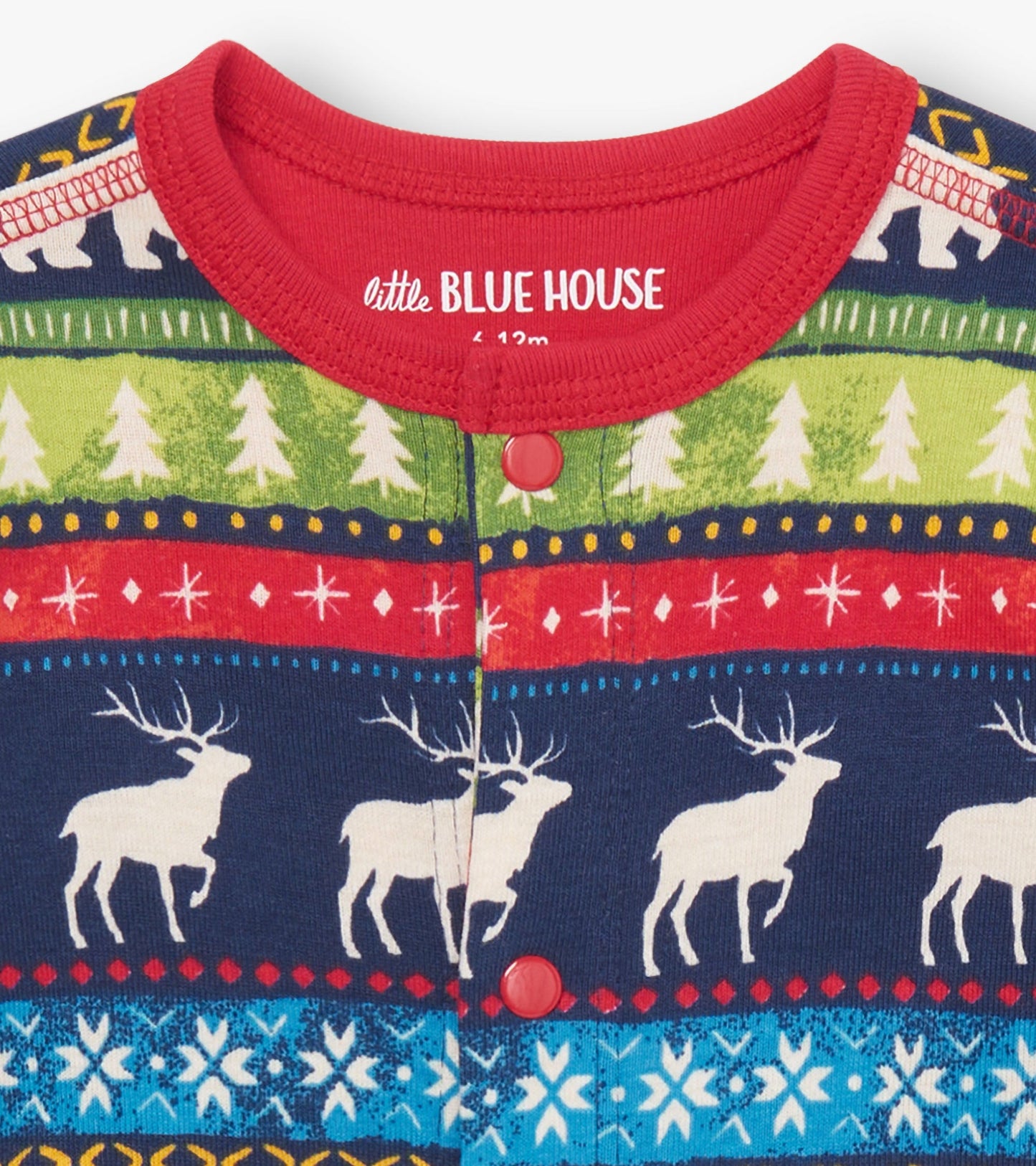 Combinaison pour bébé – Motif Fair Isle bleu marine