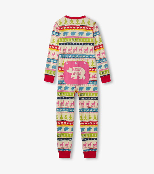 Combinaison pour enfant – Motif Fair Isle crème
