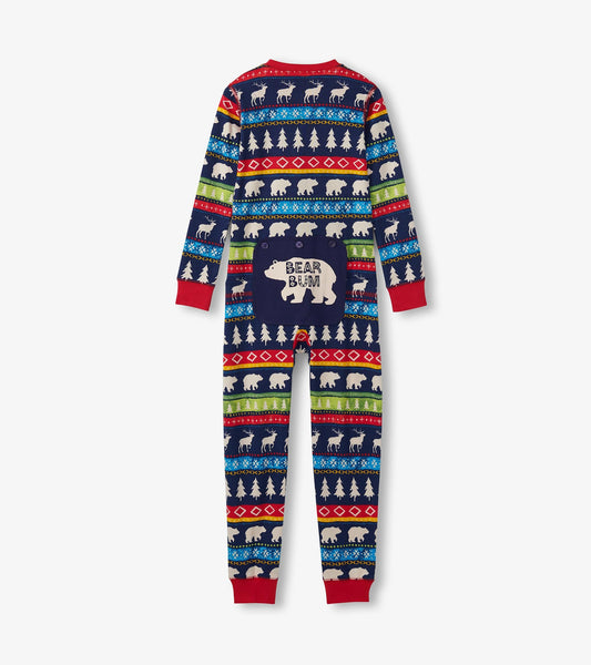 Combinaison pour enfant – Motif Fair Isle bleu marine