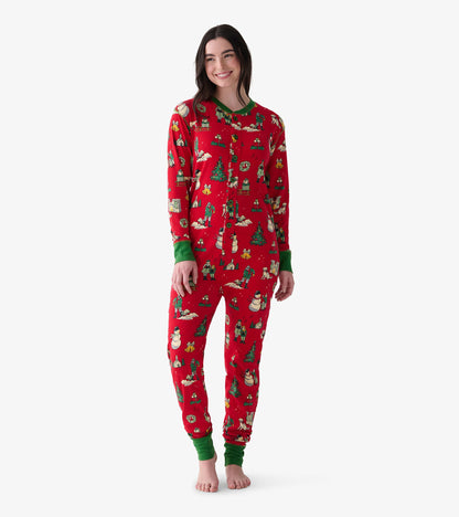 Combinaison pour adulte – Motifs de Noël rétro « Feeling Frosty »