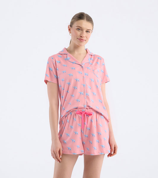 Chemise et short de pyjama pour femme – Éléphants