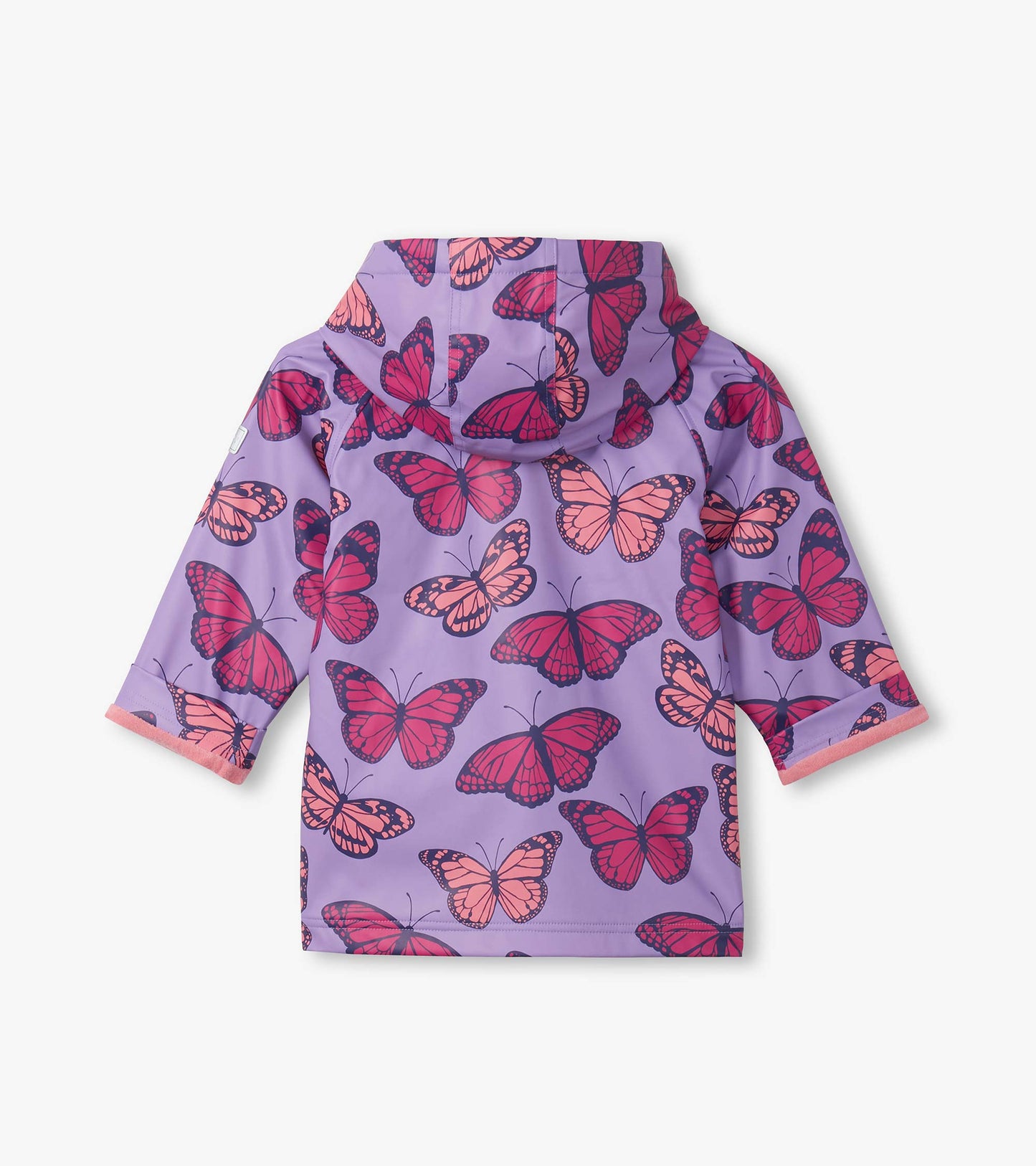 Girls Violet Butterflies Rain Jacket