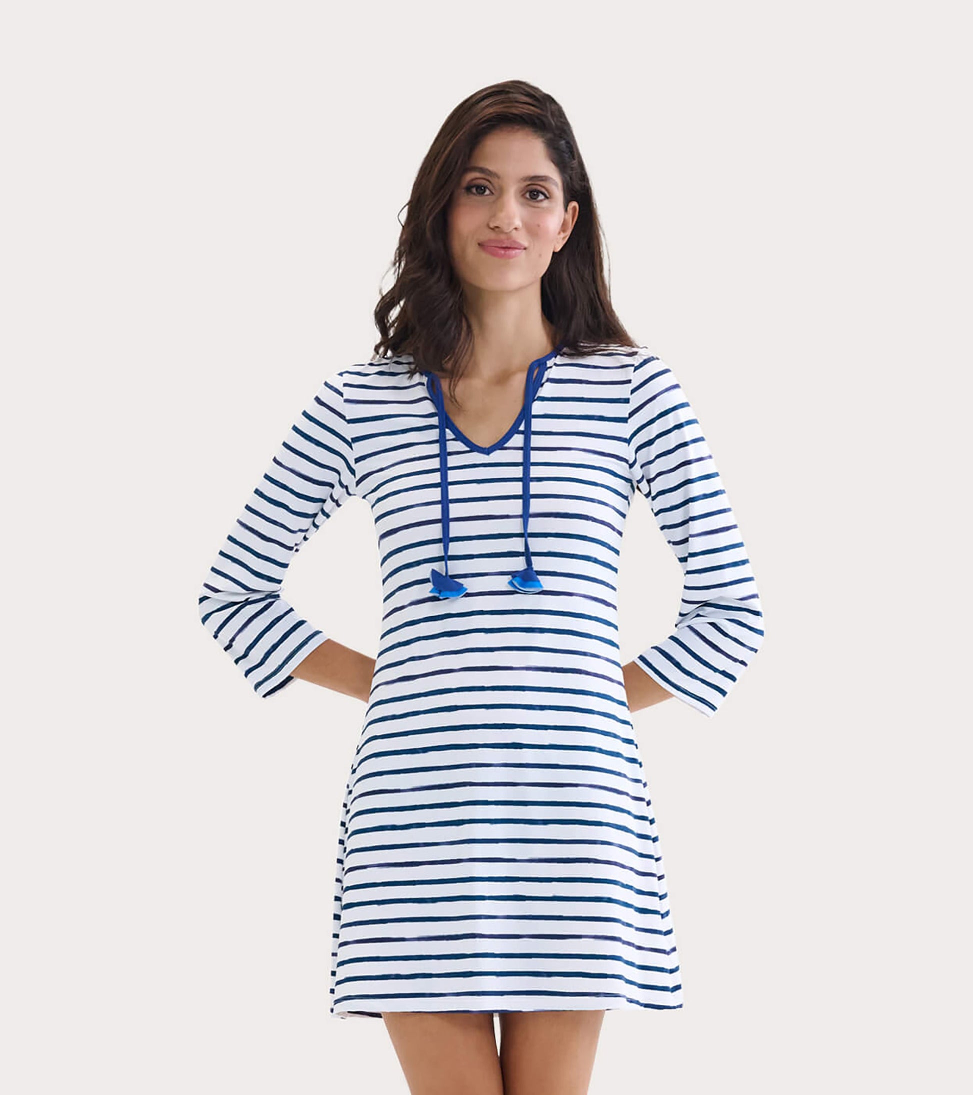 Women's Watercolor Stripes Seaside Beach Dress Women's Watercolor Stripes Seaside Beach Dress