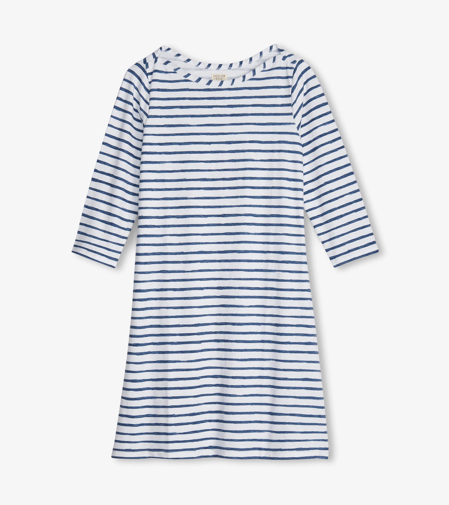 Robe à encolure bateau – Rayures aquarelle