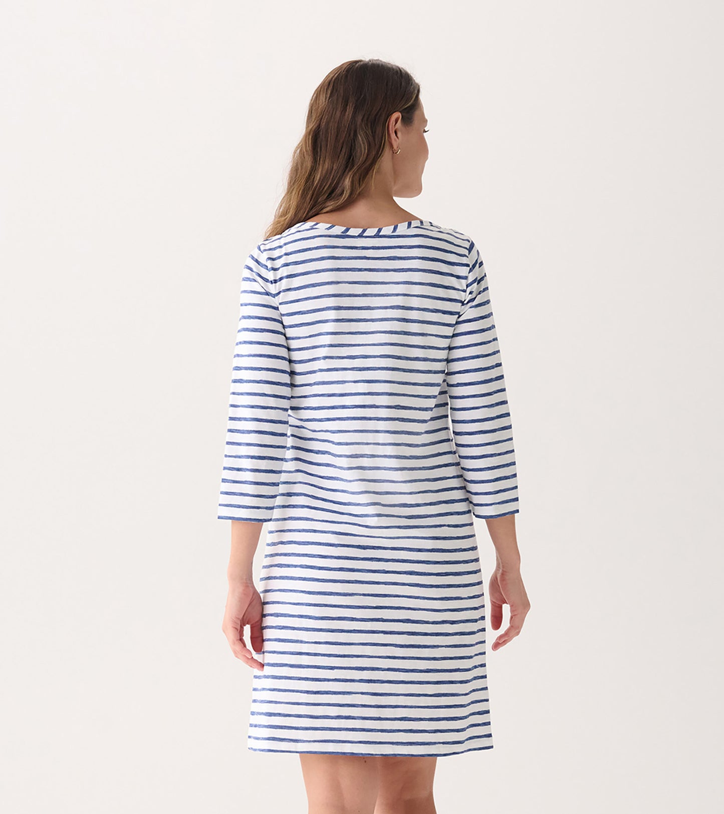 Robe à encolure bateau – Rayures aquarelle