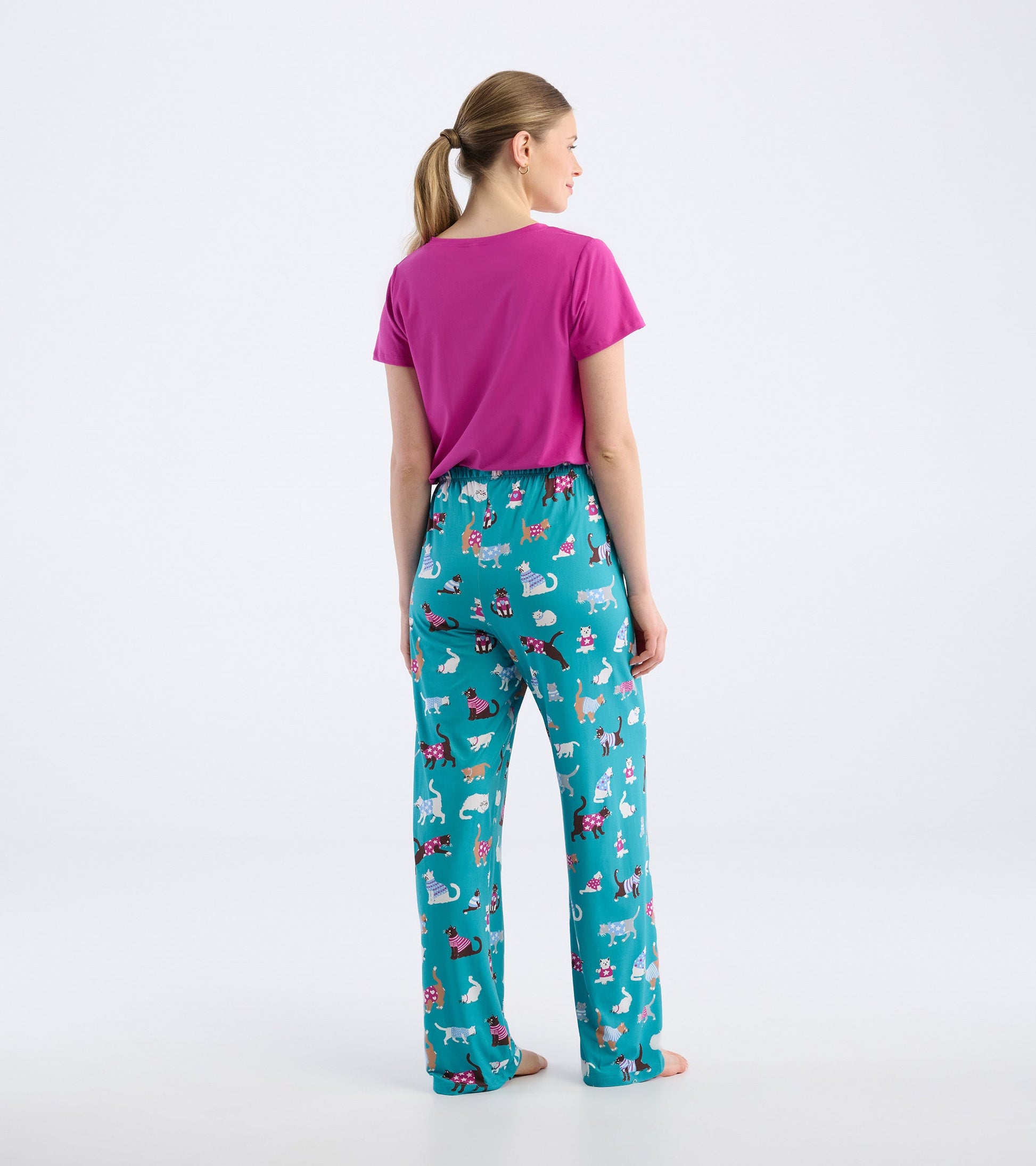 Women's Cute Cats Polyknit Pajama Pants - Main Image