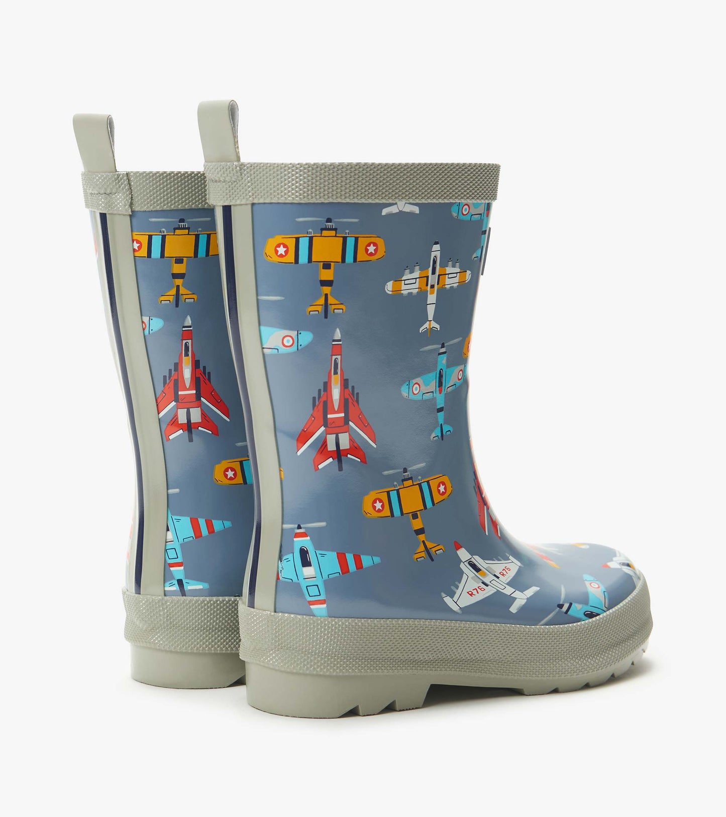 Boys Airplanes Shiny Rain Boots