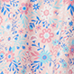 View Women's Garden Floral Button Down Polyknit Short Pajama Set - Pink floral pattern with blue and coral leaves and flowers