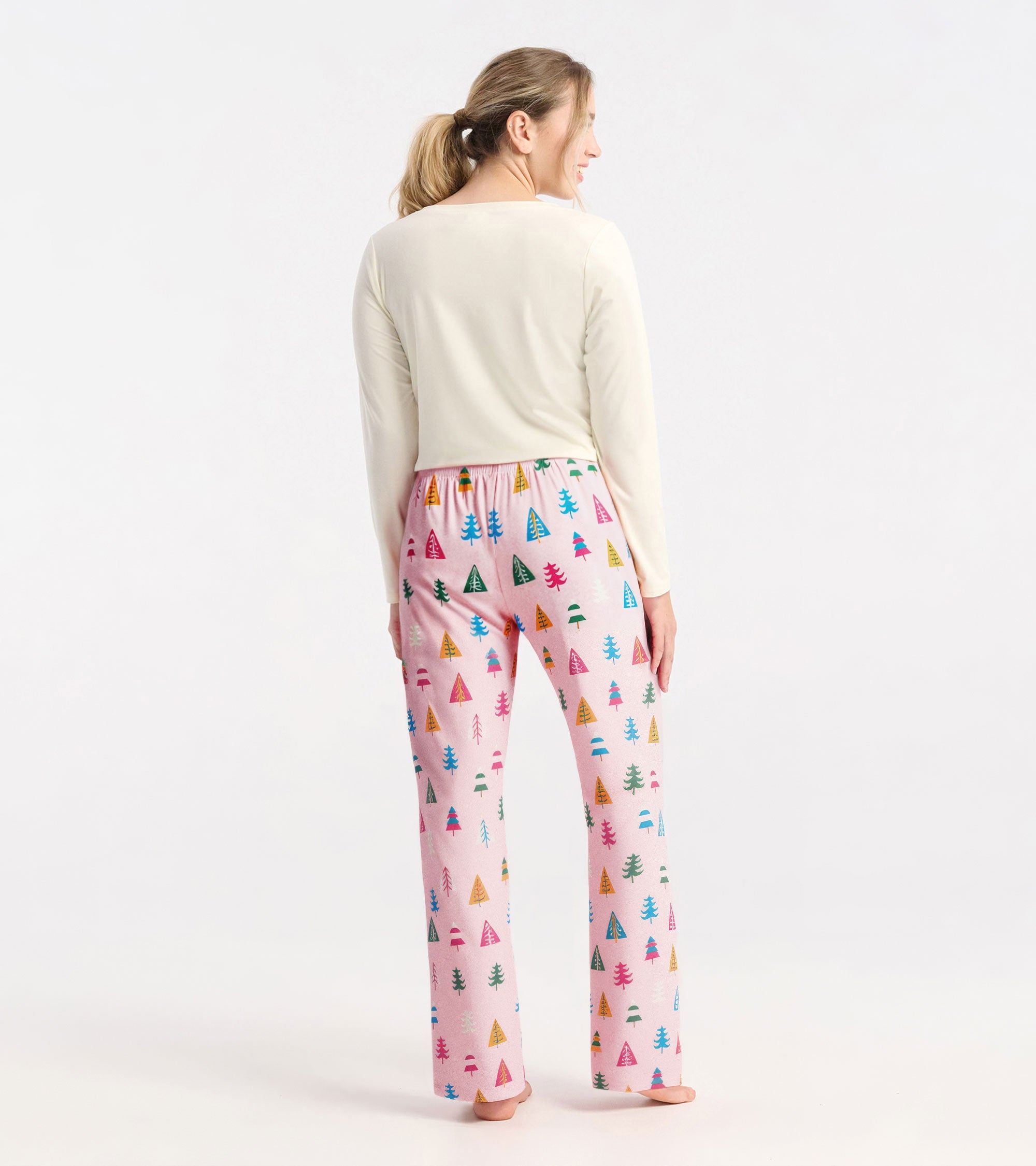 Women's Colourful Holiday Trees Polyknit Pajama Pants