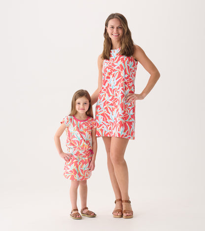 Robe sans manches – Fleurs à feuilles