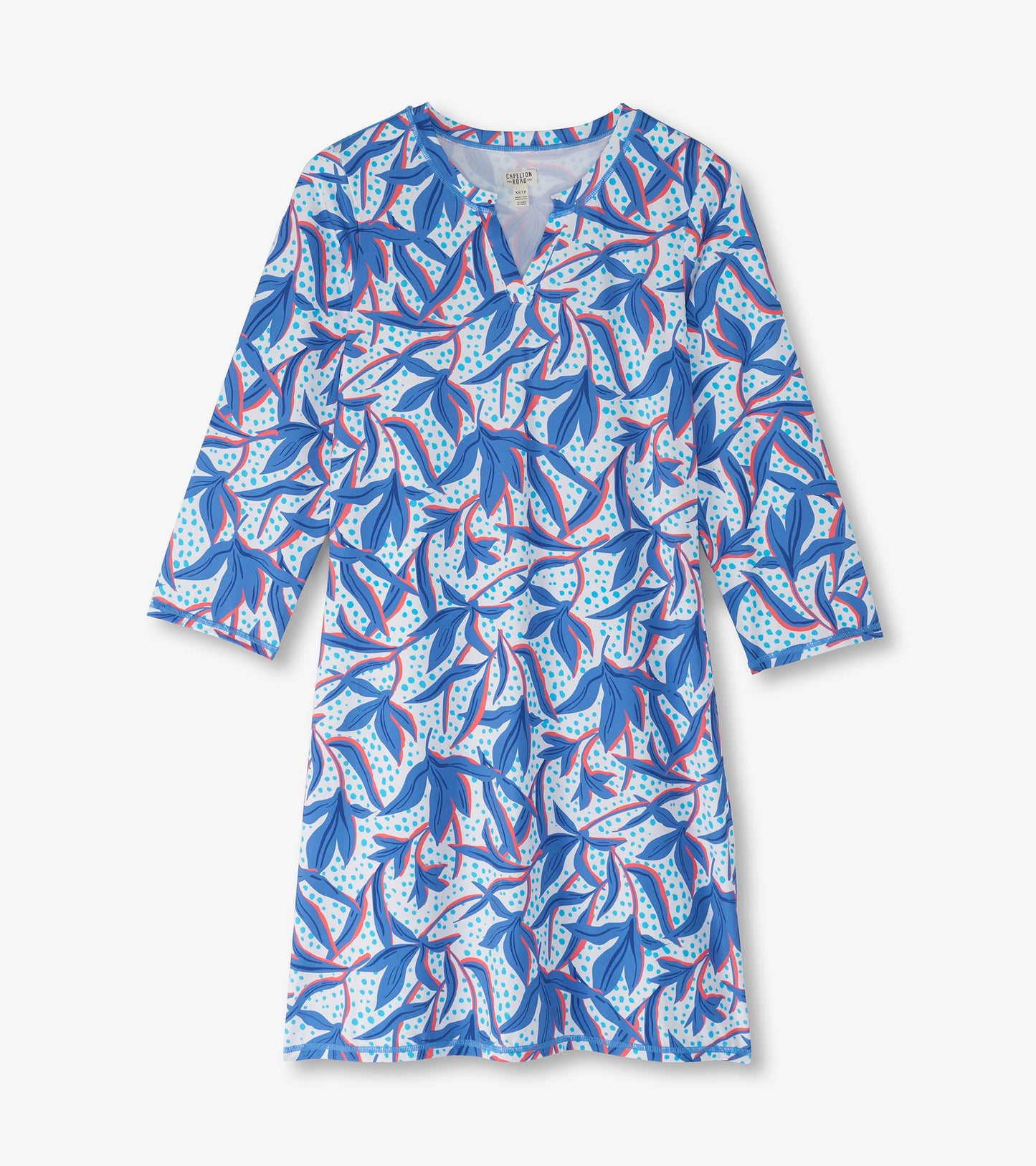 Robe à encolure crantée – Fleurs à feuilles